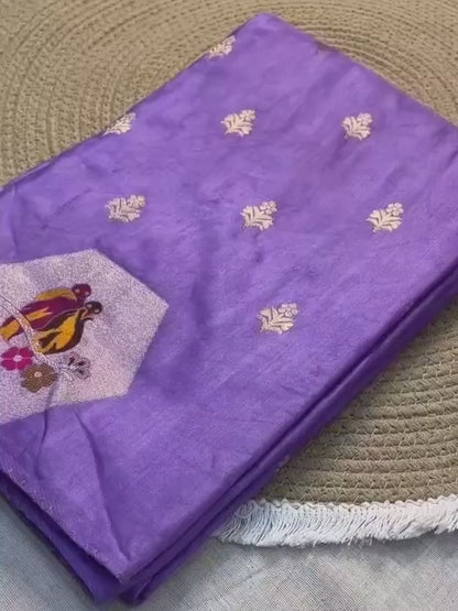 A Dazzling Russian Cotton Silk Weaving Saree
