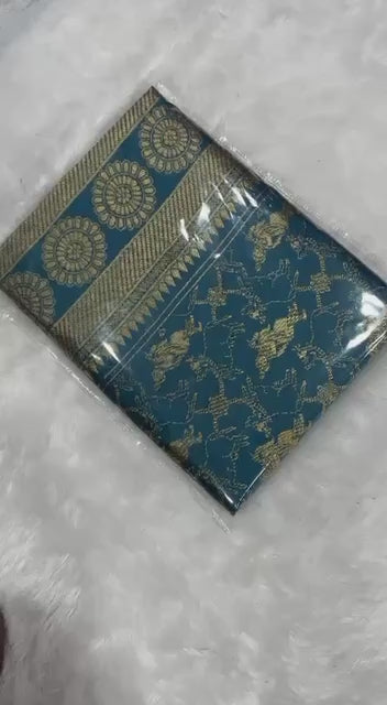 Enchanting Organic Banarasi Silk Saree – Krishna Special Design