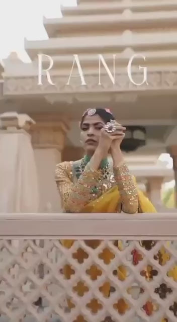 A Designer Mirror Work Party Wear Saree with Stitched Blouse