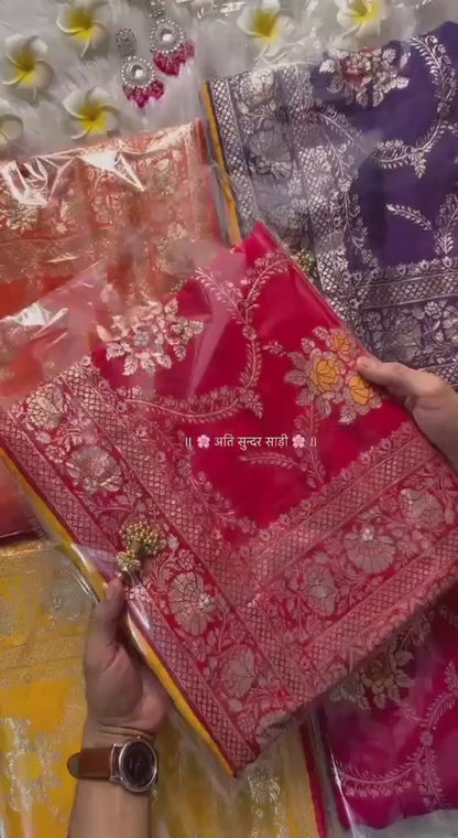 A Dola Silk Designer Saree – Cutdana & Moti Handwork Elegance