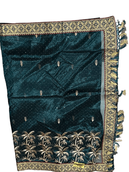 Designer Twill Net Saree with Shimmering Sequin Border