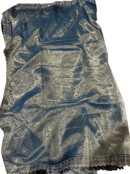 Combo of 2 Premium Twill Net Sarees with Glitter Thread Work | Party & Wedding Special
